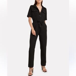 FRAME Arie linen Blend Black Jumpsuit Utility size S